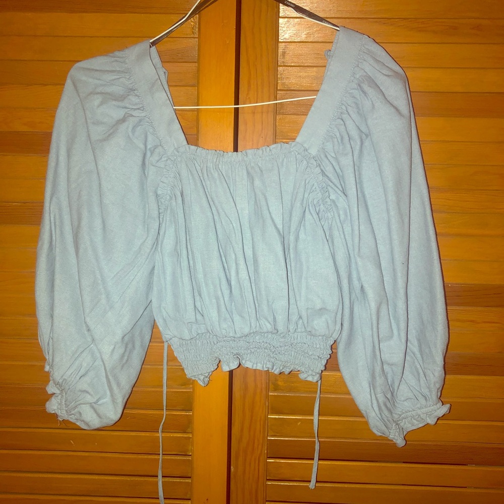 Soft blue crop top